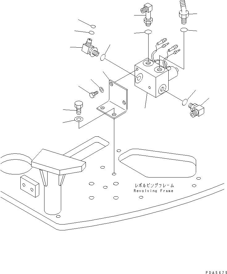 Komatsu parts book diagram for PC128UU-1 S/N 1001-UP: P.P.C. MAIN LINE (LOCK VALVE AND ELBOW) (FOR AUTO HORIZONTALLY   DIGGING) (BLADE LESS SPEC.)