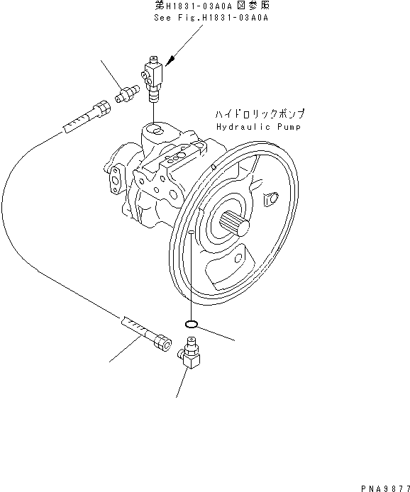 Komatsu parts book diagram for PC128UU-1 S/N 1001-UP: P.P.C. MAIN LINE (MAIN PUMP E.P.C. VALVE LINE)(#2347-)