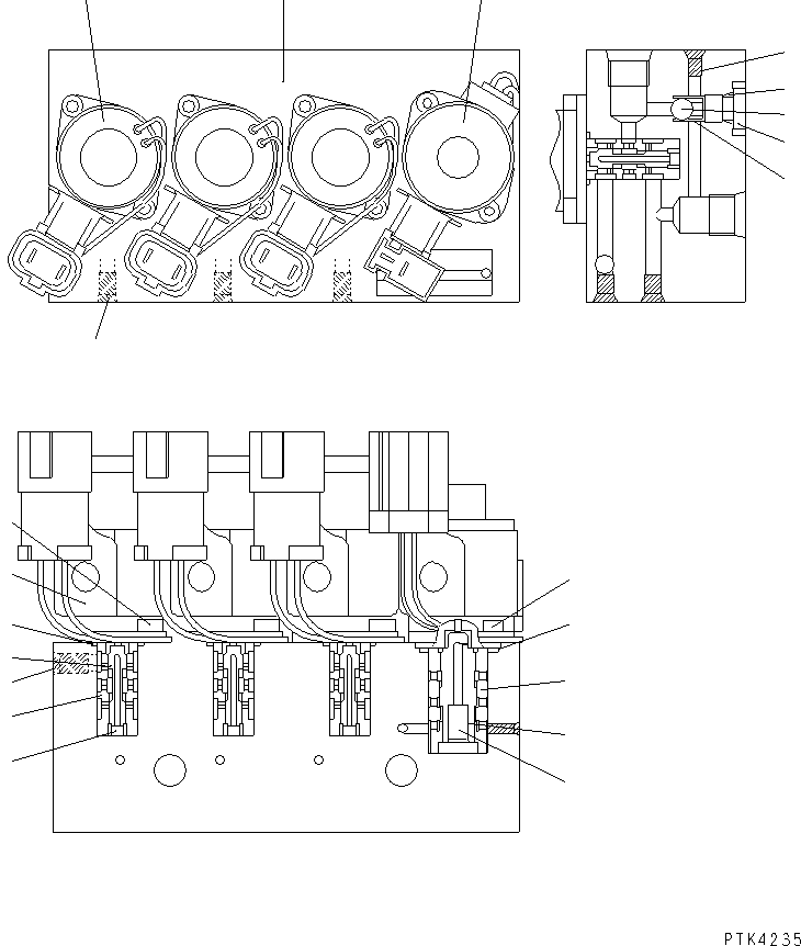Komatsu parts book diagram for PC128UU-1 S/N 1001-UP: P.P.C. MAIN LINE (SOLENOID VALVE)(#3159-)