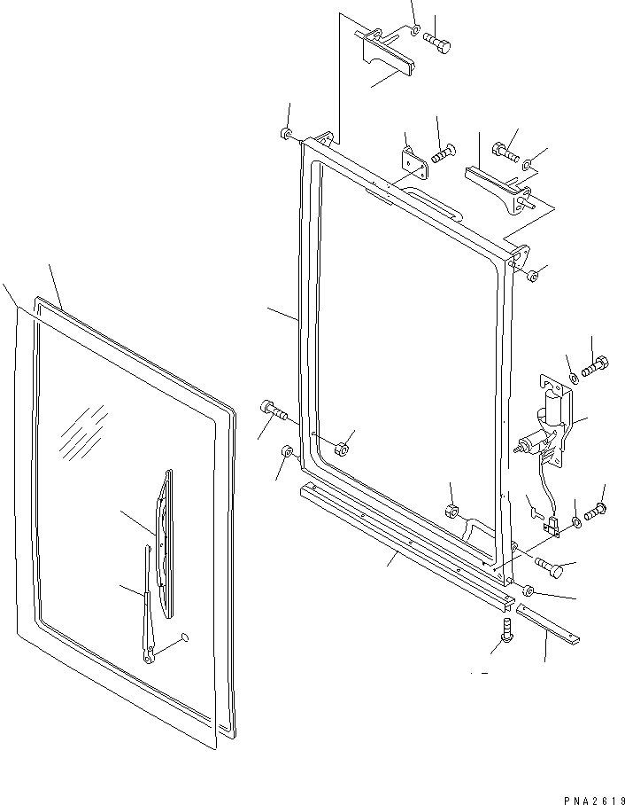 Komatsu parts book diagram for PC128UU-1 S/N 1001-UP: OPERATOR'S CAB (PULL UP) (6/7)
