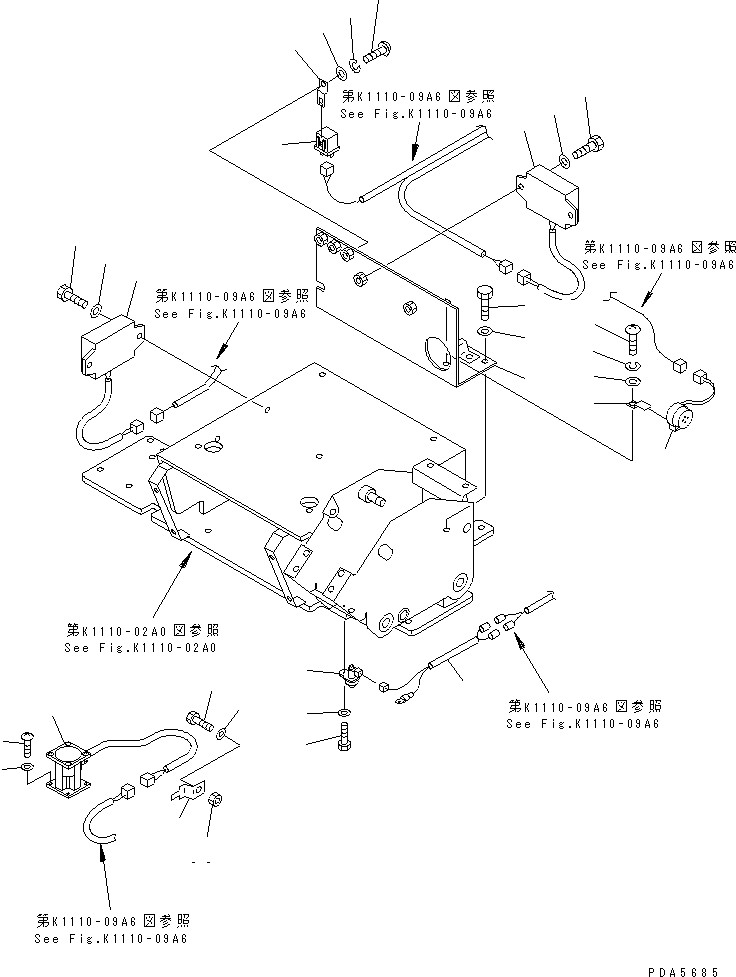 Komatsu parts book diagram for PC128UU-1 S/N 1001-UP: FLOOR FRAME (ELECTRICAL PARTS) (FOR AUTO HORIZONTALLY DIGGING)(#1001-2346)