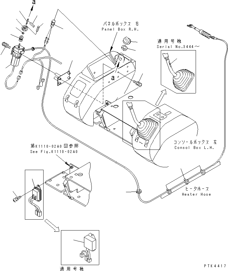 Komatsu parts book diagram for PC128UU-1 S/N 1001-UP: FLOOR FRAME (FUEL CONTROL)(#2347-)