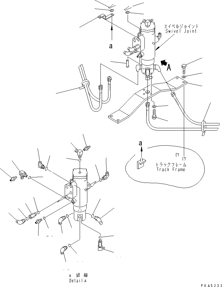 Komatsu parts book diagram for PC128UU-1 S/N 1001-UP: SWIVEL JOINT (RELATED PARTS) (BLADE LESS SPEC.)