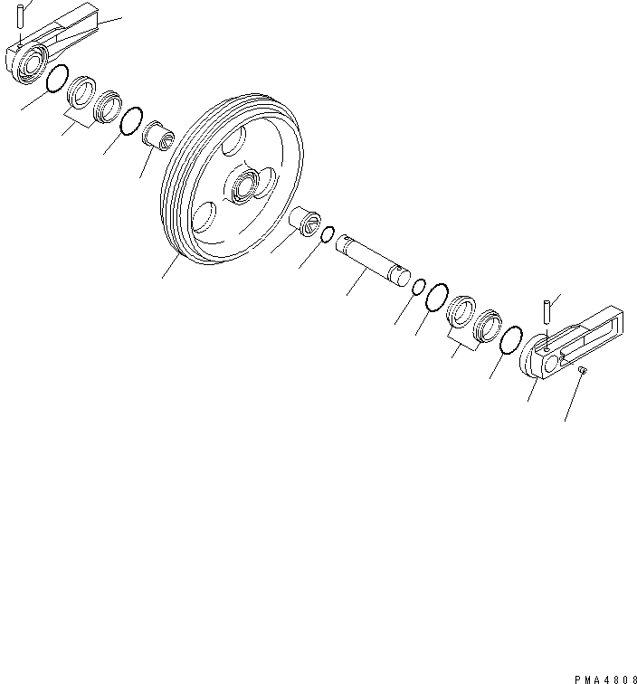 Komatsu parts book diagram for PC128UU-1 S/N 1001-UP: FRONT IDLER