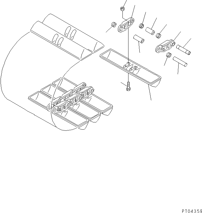 Komatsu parts book diagram for PC128UU-1 S/N 1001-UP: TRACK SHOE (SWAMP TYPE)