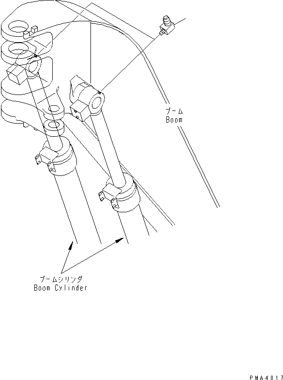 Komatsu parts book diagram for PC128UU-1 S/N 1001-UP: BOOM CYLINDER (ACCESSORIES PARTS)
