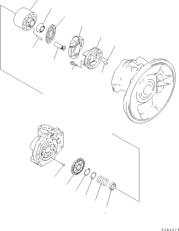 Komatsu parts book diagram for PC128UU-1 S/N 1001-UP: MAIN PUMP (3/9)(#1001-2346)