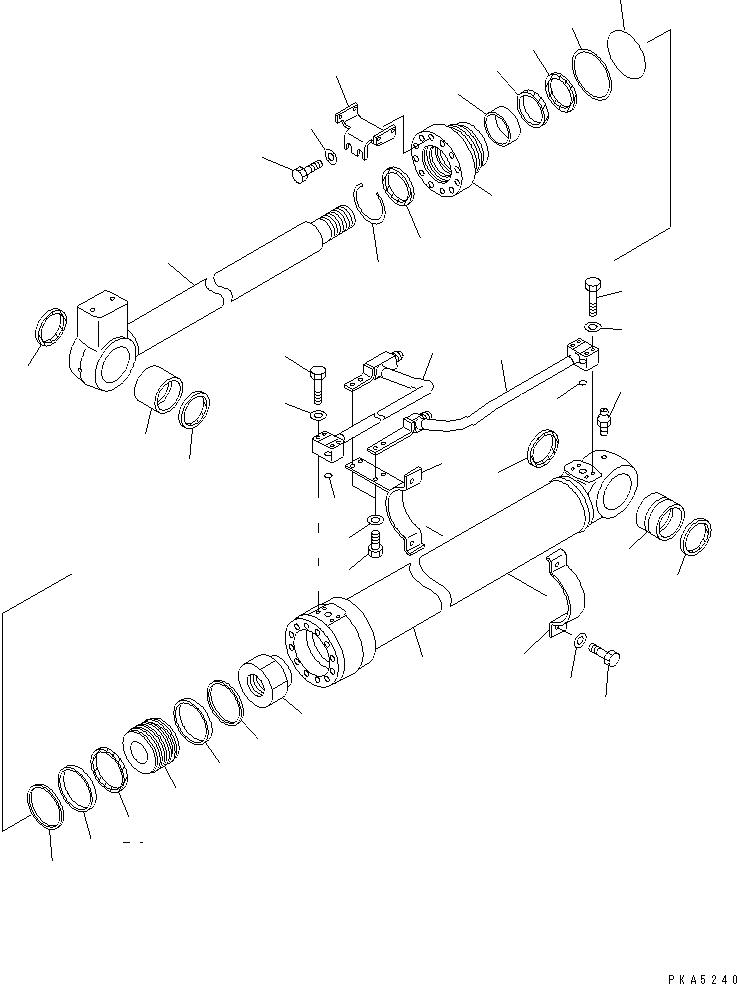 Komatsu parts book diagram for PC128UU-1 S/N 1001-UP: BOOM CYLINDER (INNER PARTS) (FOR MONO-BOOM)