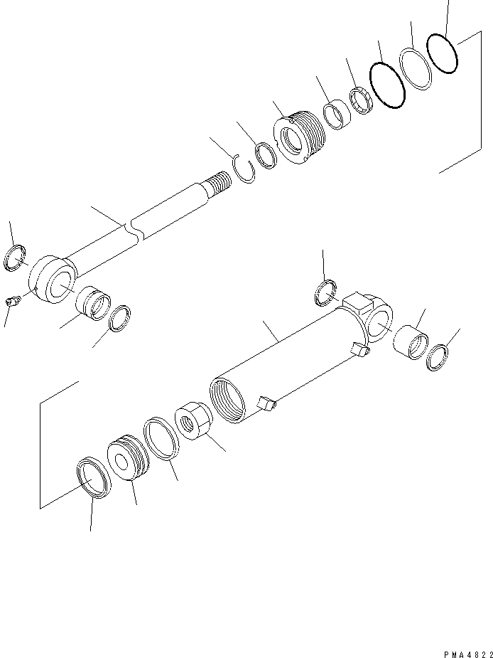 Komatsu parts book diagram for PC128UU-1 S/N 1001-UP: OFFSET CYLINER (INNER PARTS)