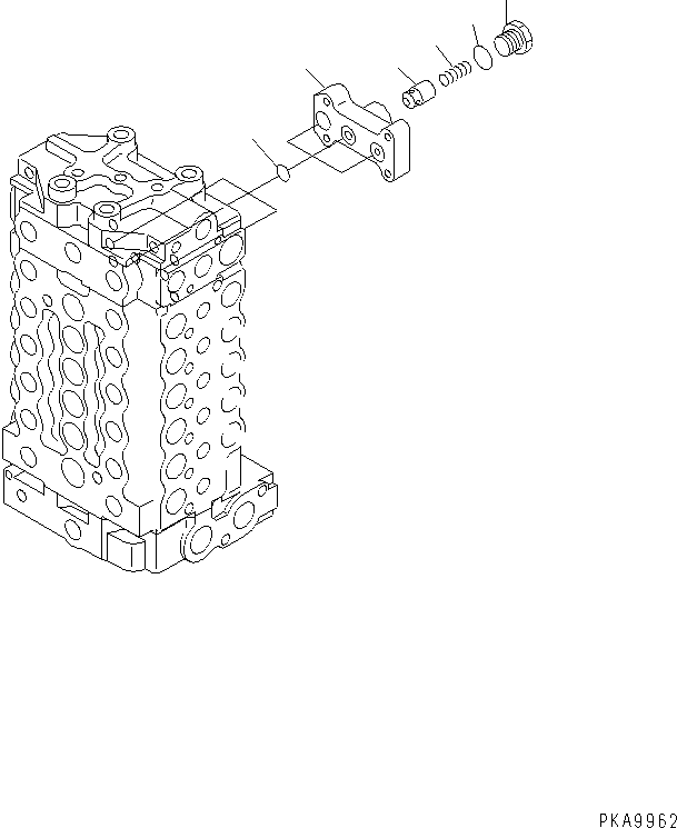 Komatsu parts book diagram for PC128UU-1 S/N 1001-UP: MAIN VALVE (3/10) (1-ACTUATOR)(#2347-)