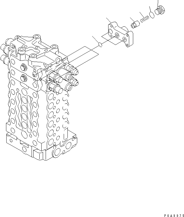 Komatsu parts book diagram for PC128UU-1 S/N 1001-UP: MAIN VALVE (3/12) (2-ACTUATOR)(#2347-)