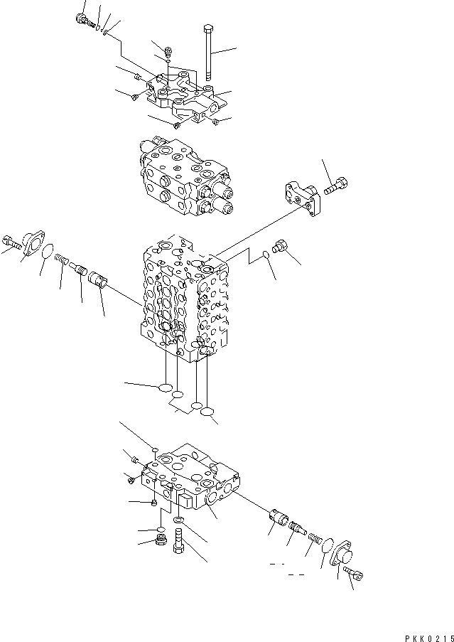 Komatsu parts book diagram for PC128UU-1 S/N 1001-UP: MAIN VALVE (5/12) (2-ACTUATOR)(#2347-)