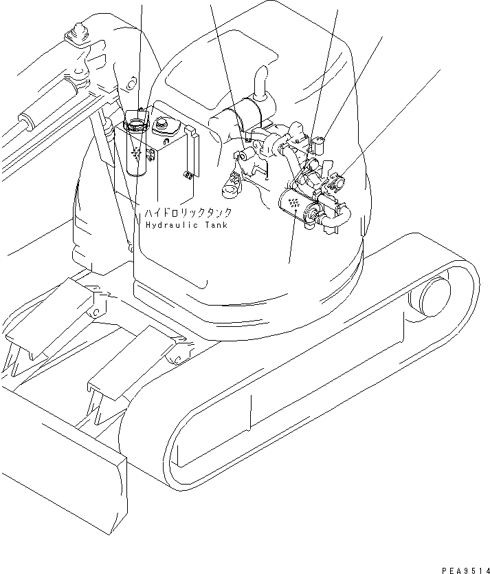 Komatsu parts book diagram for PC128UU-1 S/N 1001-UP: ELEMENT AND V-BELT(#1001-2346)