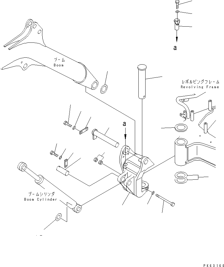 Komatsu parts book diagram for PC12R-8 S/N 10001-UP: BOOM SWING BRACKET