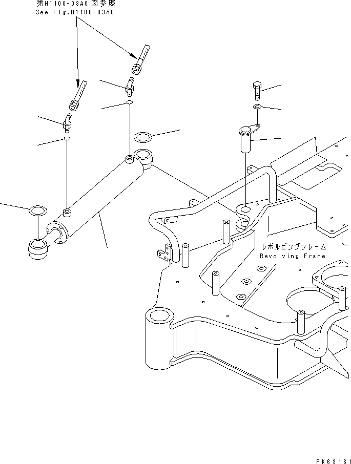 Komatsu parts book diagram for PC12R-8 S/N 10001-UP: BOOM SWING CYLINDER