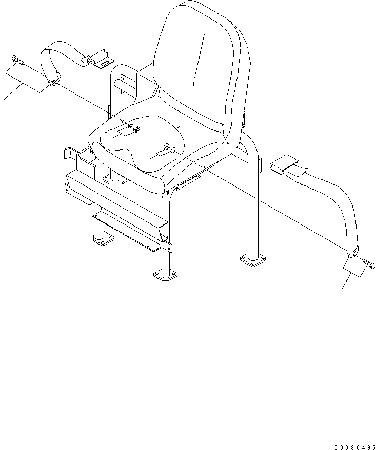 Komatsu parts book diagram for PC12R-8 S/N 10001-UP: SEAT BELT (U.S.A. SPEC.)