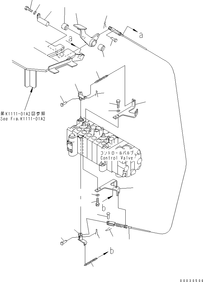 Komatsu parts book diagram for PC12R-8 S/N 10001-UP: SECOND CONTROL PEDAL AND LINKAGE (U.S.A. SPEC.)