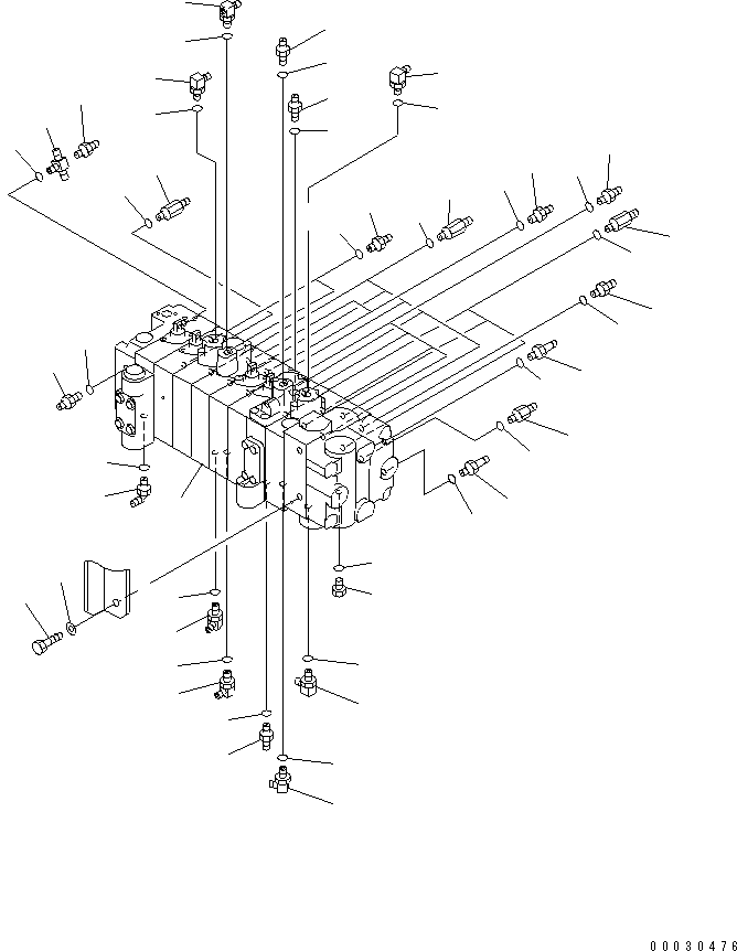 Komatsu parts book diagram for PC12R-8 S/N 10001-UP: MAIN VALVE AND RELATED PARTS