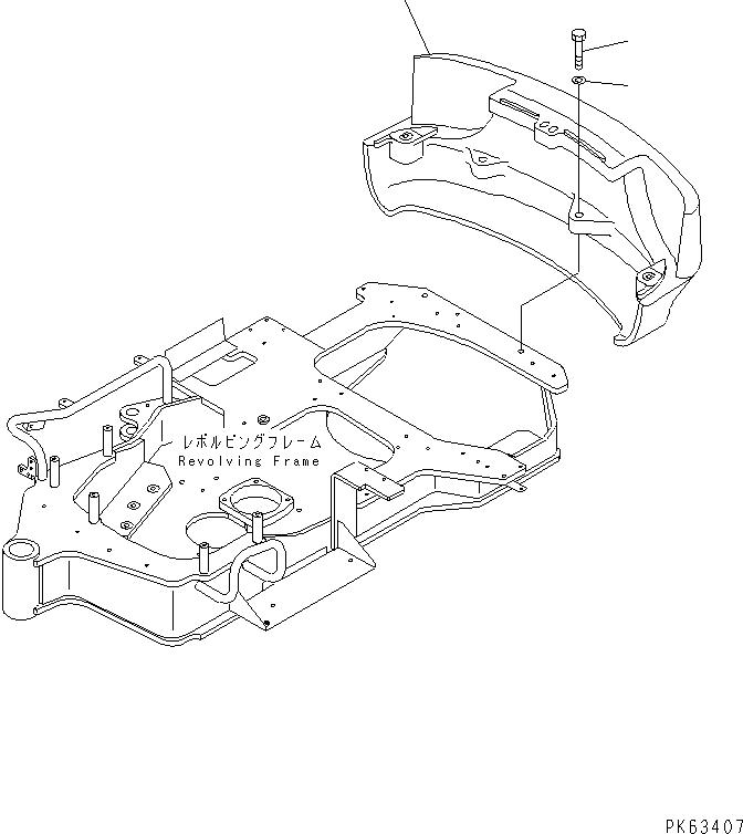 Komatsu parts book diagram for PC12R-8 S/N 10001-UP: COUNTER WEIGHT (QUICK BREAKER ARM SPEC.)