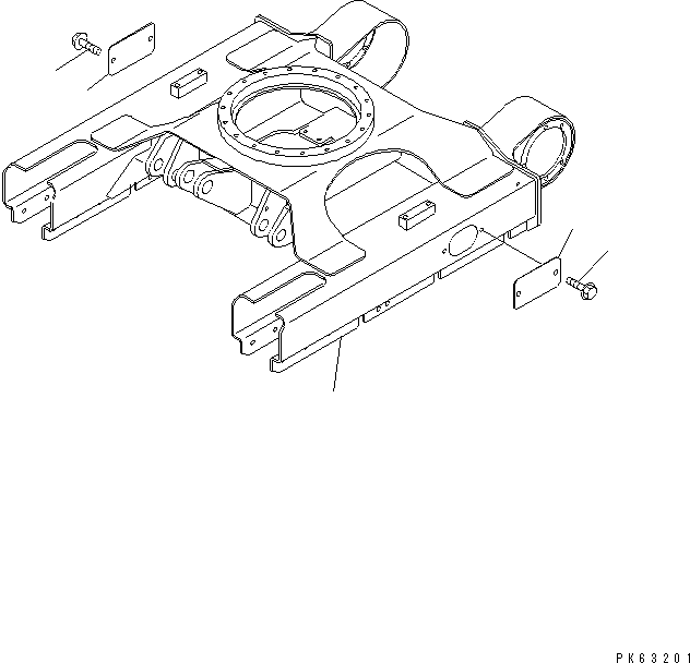 Komatsu parts book diagram for PC12R-8 S/N 10001-UP: TRACK FRAME