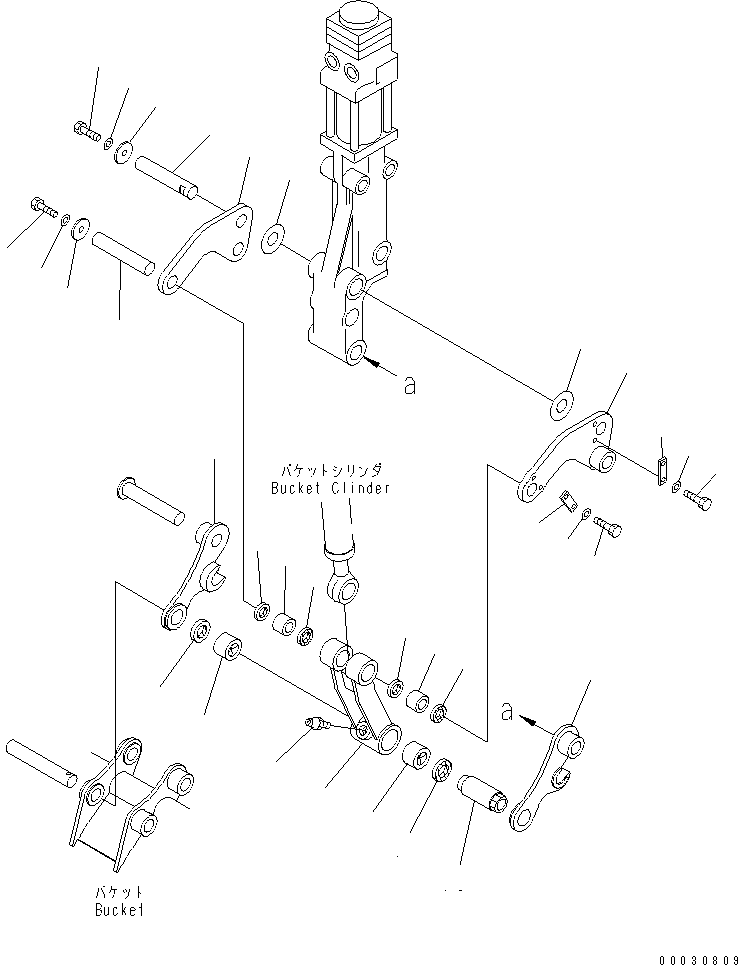 Komatsu parts book diagram for PC12R-8 S/N 10001-UP: BUCKET LINK (QUICK BREAKER ARM SPEC.)