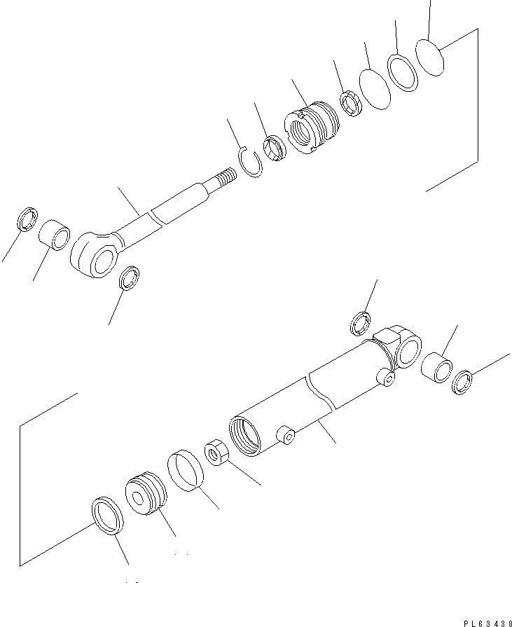 Komatsu parts book diagram for PC12R-8 S/N 10001-UP: BOOM SWING CYLINDER (INNER PARTS)