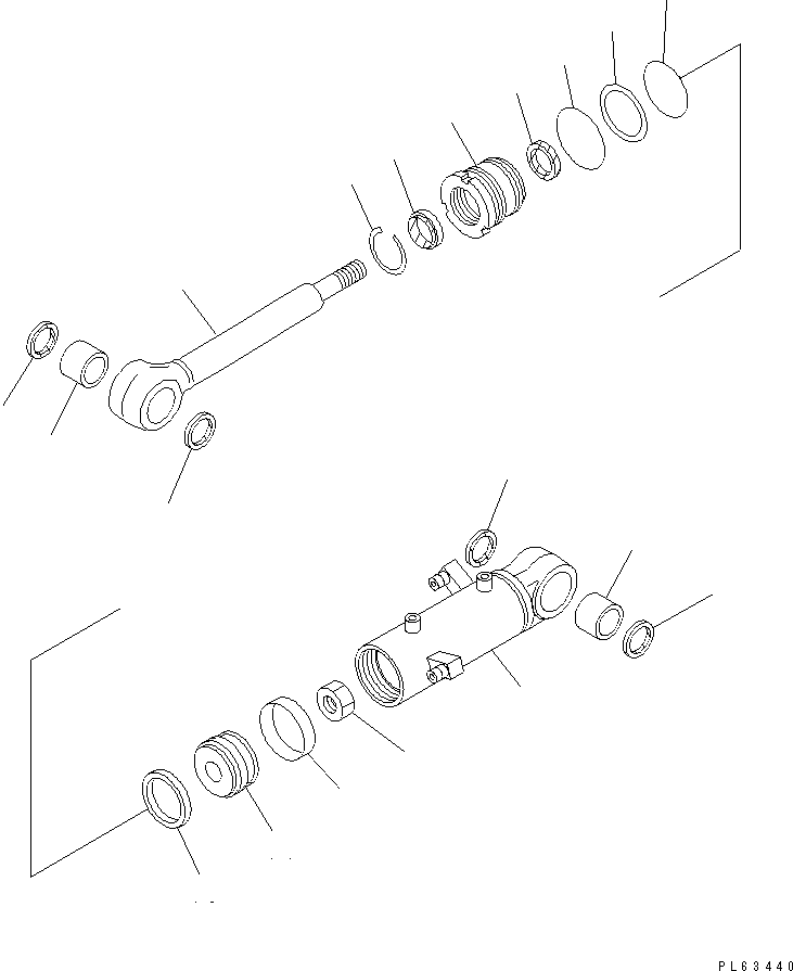 Komatsu parts book diagram for PC12R-8 S/N 10001-UP: BLADE CYLINDER (INNER PARTS)