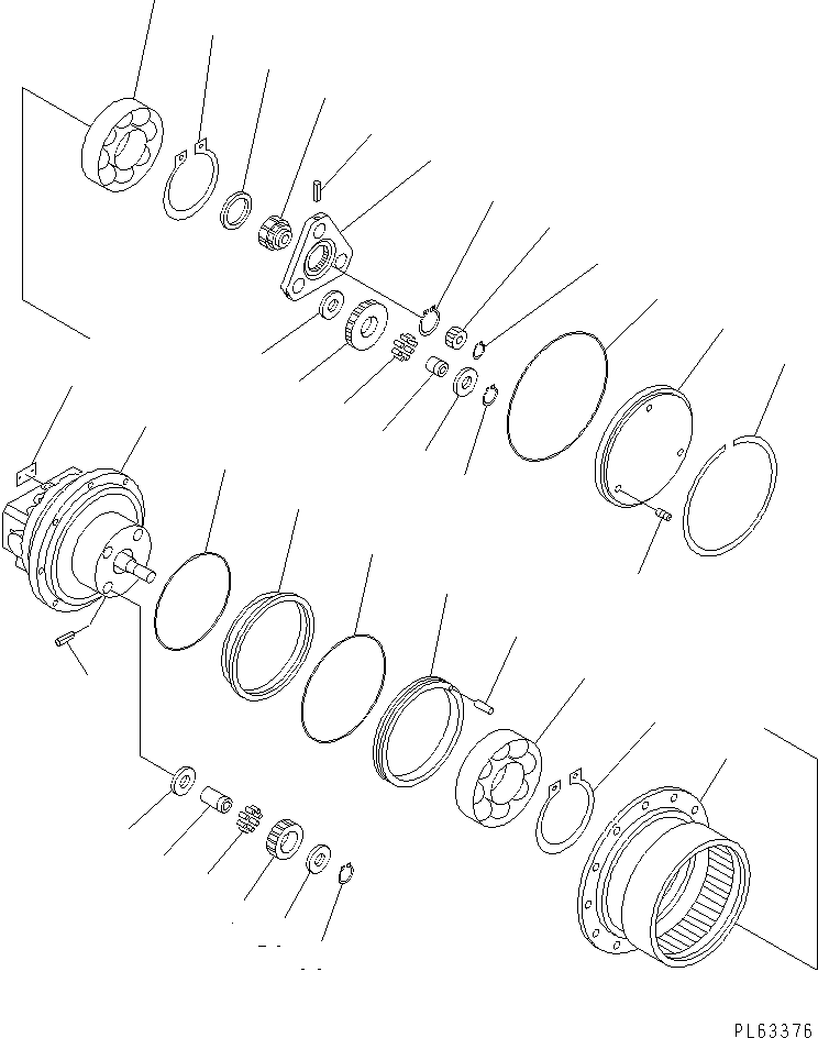 Komatsu parts book diagram for PC12R-8 S/N 10001-UP: TRAVEL MOTOR (1/3) (INNER PARTS)