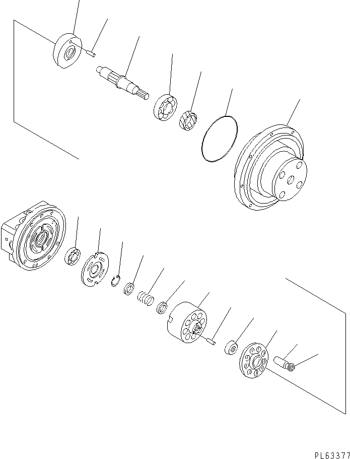Komatsu parts book diagram for PC12R-8 S/N 10001-UP: TRAVEL MOTOR (2/3) (INNER PARTS)