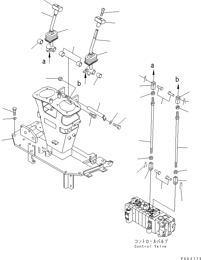 Excavators Komatsu / PC12R-8 S/N 10001-UP(pc12r-8r) / TRAVEL CONTROL LEVER(210230 : K1111-01A0)