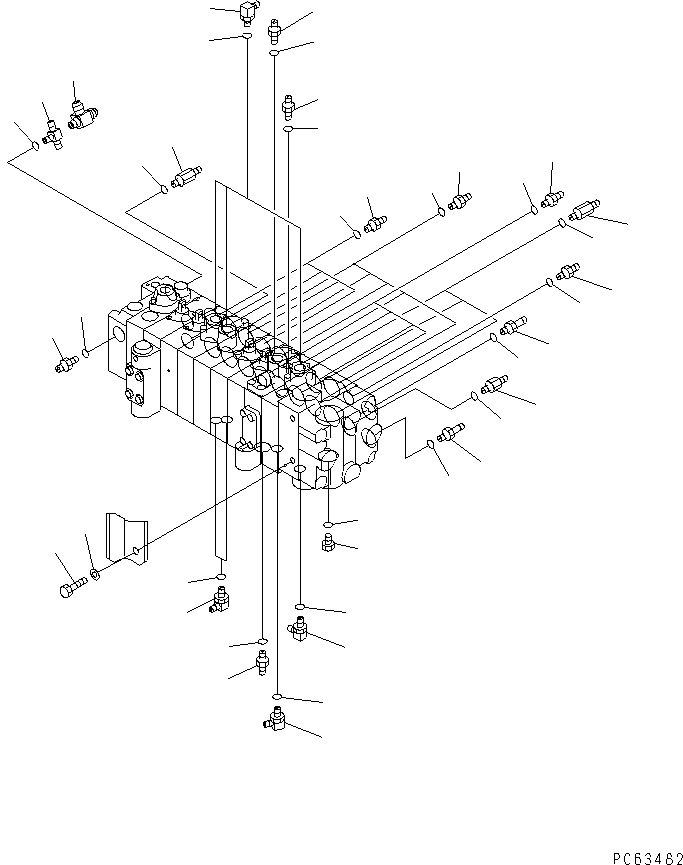 Excavators Komatsu / PC12R-8 S/N 10001-UP(pc12r-8r) / MAIN VALVE RELATED PARTS (2WAY)(210360 : K1111-10A1)