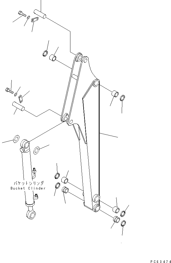 Excavators Komatsu / PC12R-8 S/N 10001-UP(pc12r-8r) / LONG ARM (1/2) (ARM)(360070 : T1210-01A2)