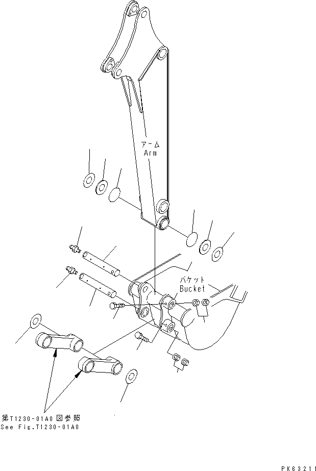 Excavators Komatsu / PC12R-8 S/N 10001-UP(pc12r-8r) / BUCKET PIN(360120 : T1235-01A0)