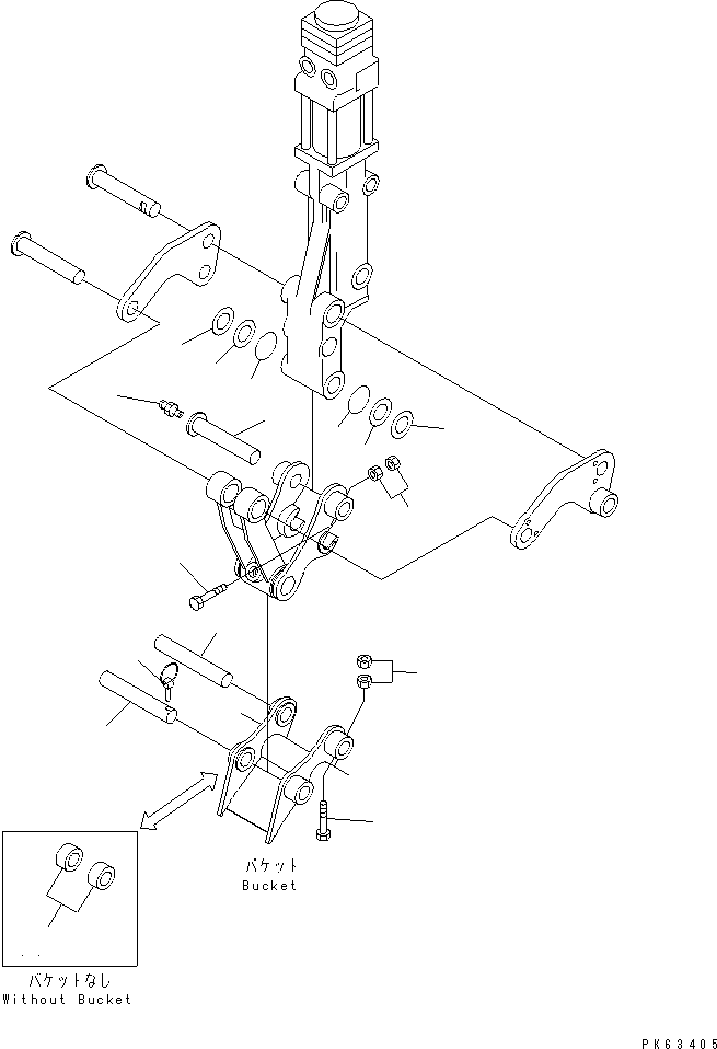 Excavators Komatsu / PC12R-8 S/N 10001-UP(pc12r-8r) / BUCKET PIN (QUICK BREAKER ARM SPEC.)(360130 : T1235-01A1)