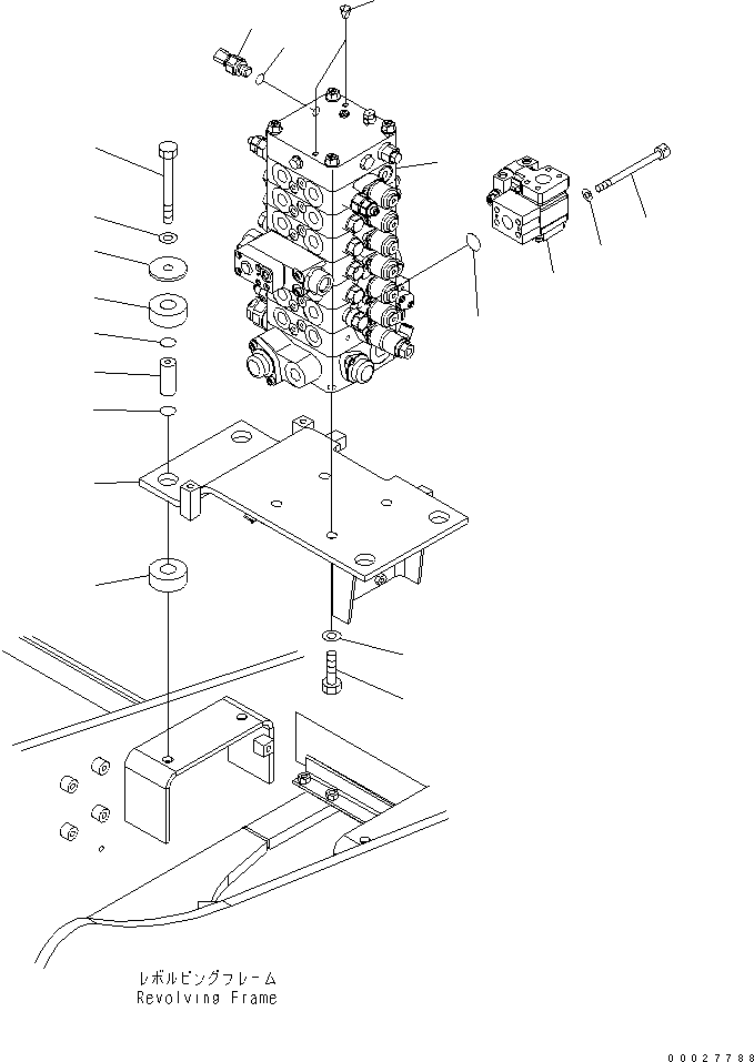 Excavators Komatsu / PC130-7 S/N 70001-UP (For Australia)(pc130-0c) / MAIN VALVE (CONNECTING PARTS) (1/2) (1 ACTUATOR) (WITH DRIFT PREVENTIVE)(#70263-)(150020 : H0120-01A5)