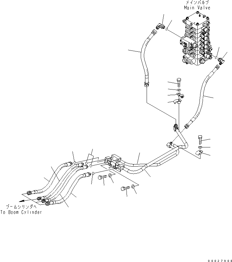 Excavators Komatsu / PC130-7 S/N 70001-UP (For Australia)(pc130-0c) / BOOM LINE (WITH DRIFT PREVENTIVE)(#70263-)(150110 : H1210-01A2)