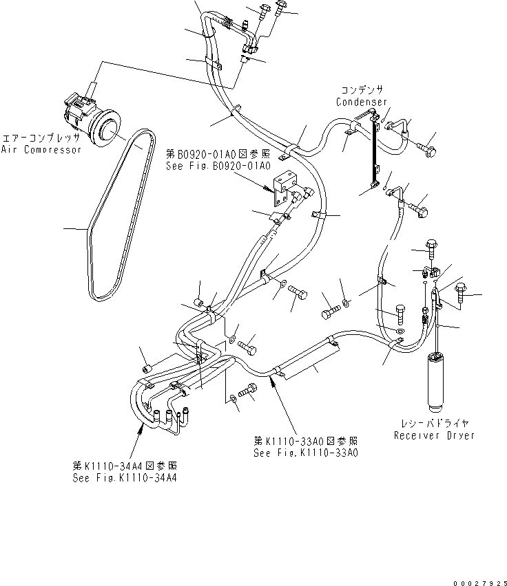 Excavators Komatsu / PC130-7 S/N 70001-UP (For Australia)(pc130-0c) / AIR CONDITIONER (PIPING) (WITH CORROSION RESISTER)(#70263-)(210110 : K0700-02A1)