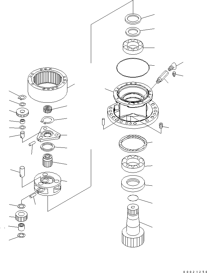 Excavators Komatsu / PC130-7 S/N 70001-UP (For Australia)(pc130-0c) / SWING MACHINERY (INNER PARTS)(#70001-72034)(480010 : Y0260-01A0)