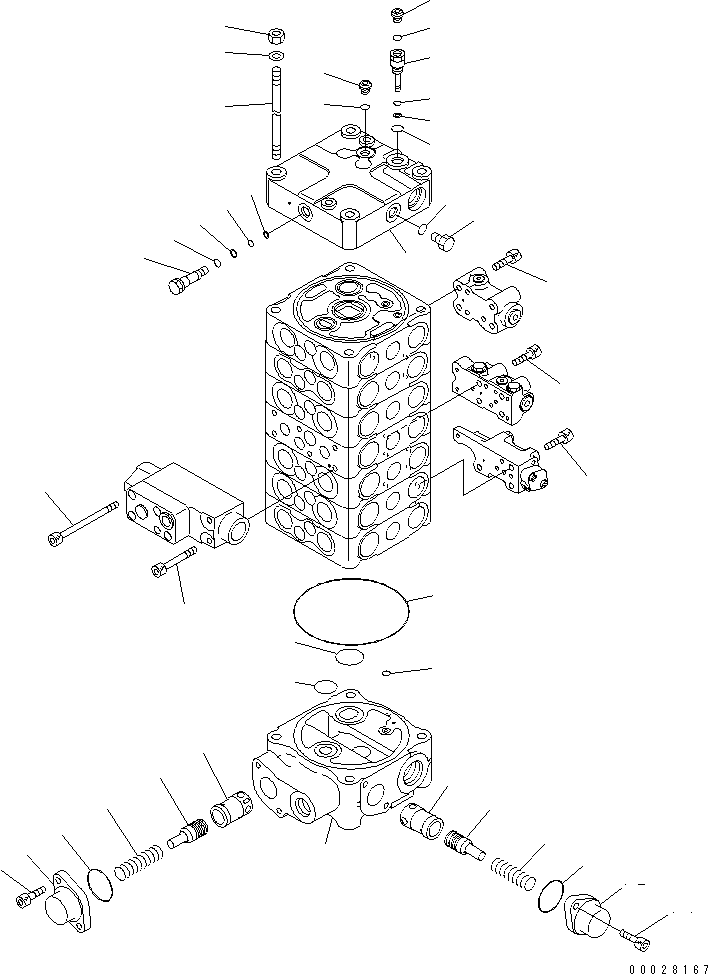 Excavators Komatsu / PC130-7 S/N 70001-UP (For Australia)(pc130-0c) / MAIN VALVE (7-VALVE) (5/13) (WITH DRIFT PREVENTIVE)(#70263-)(480280 : Y1662-25A0)