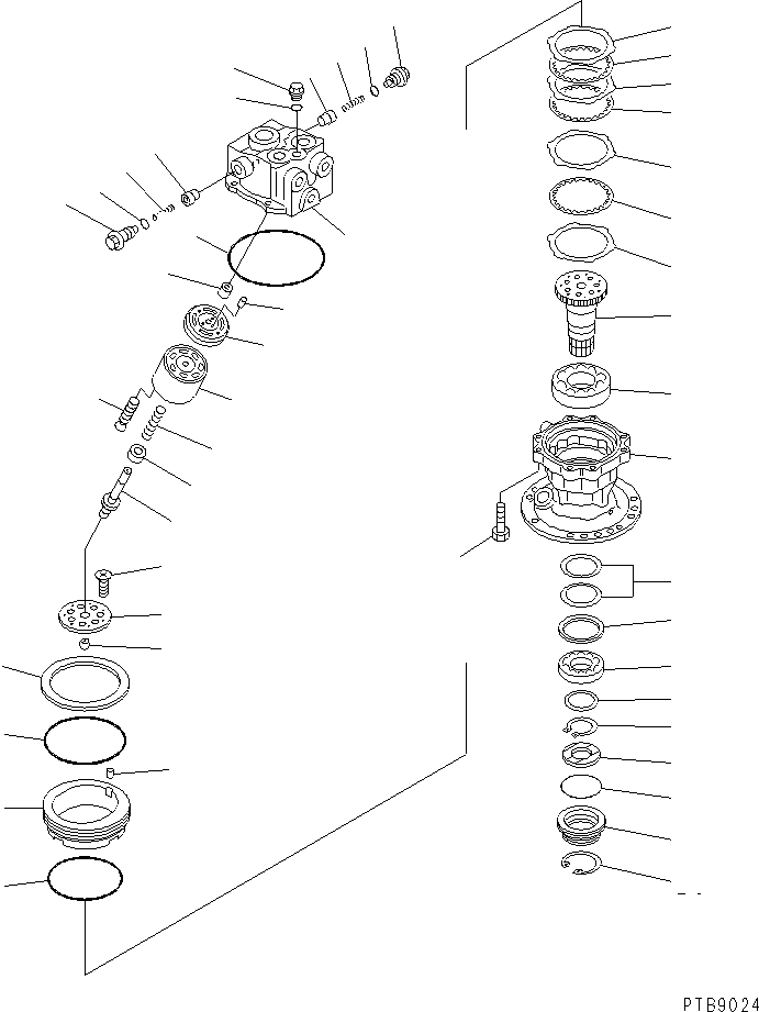 Excavators Komatsu / PC130-6E S/N 45001-UP(pc130-1r) / SWING MOTOR (1/2)(#45001-50343)(480460 : Y1640-01A0)
