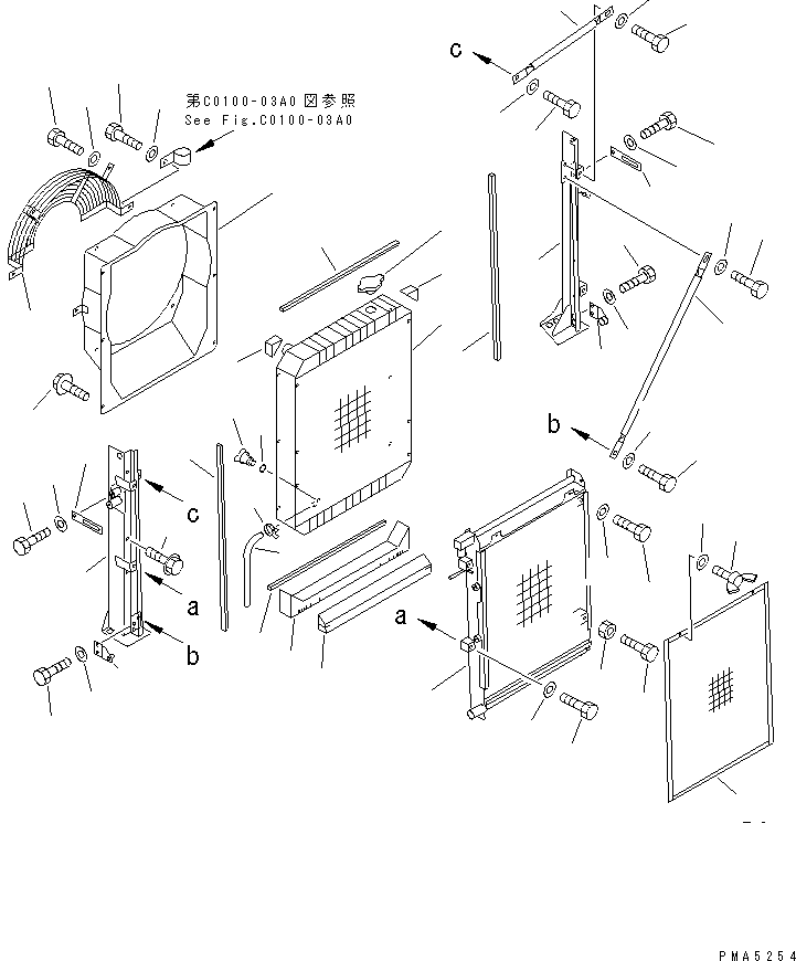 Excavators Komatsu / PC130-6G S/N 45001-UP(pc130-2r) / COOLING (RADIATOR AND OIL COOLER)(#45001-50200)(060010 : C0100-01A0)