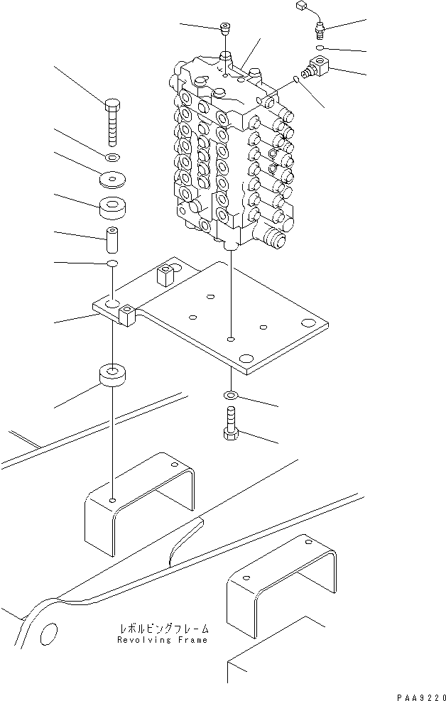 Excavators Komatsu / PC130-6G S/N 45001-UP(pc130-2r) / MAIN VALVE (VALVE ? BRACKET ? MOUNT AND SENSOR) (1 ACTUATOR)(#50344-50999)(150100 : H0120-01A9)