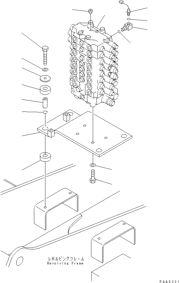 Excavators Komatsu / PC130-6G S/N 45001-UP(pc130-2r) / MAIN VALVE (VALVE ? BRACKET ? MOUNT AND SENSOR) (2 ACTUATOR)(#50344-50999)(150130 : H0120-01B0)