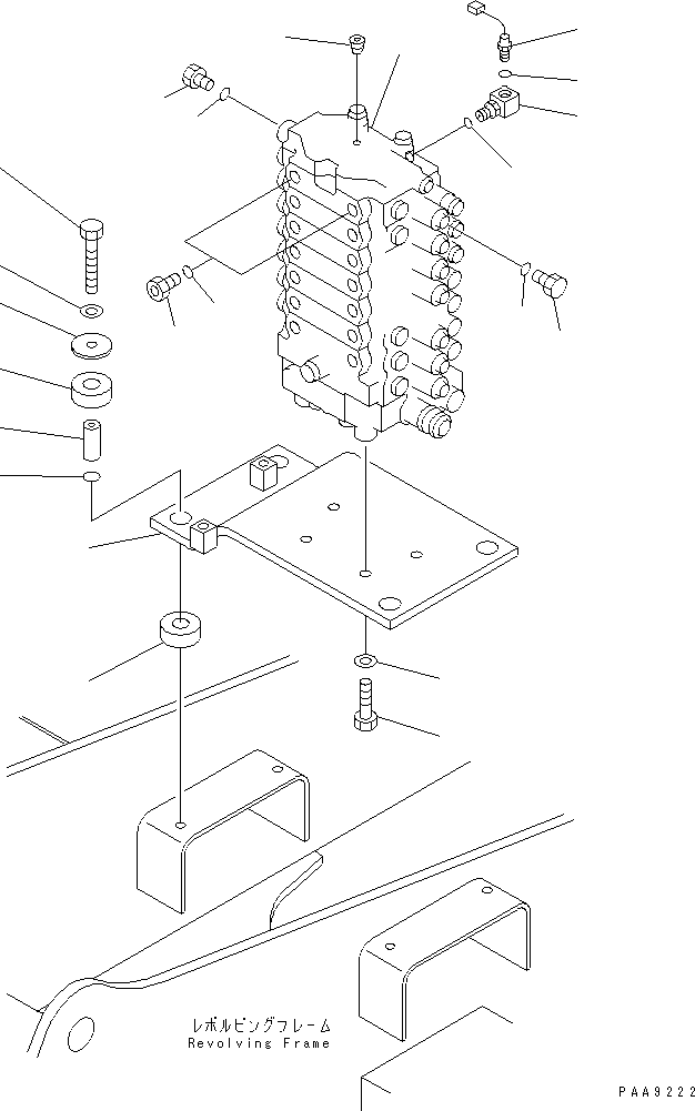 Excavators Komatsu / PC130-6G S/N 45001-UP(pc130-2r) / MAIN VALVE (VALVE ? BRACKET ? MOUNT AND SENSOR) (1 ACTUATOR)       (ATTACHMENT LINE LESS)(#50344-50999)(150160 : H0120-01B1)