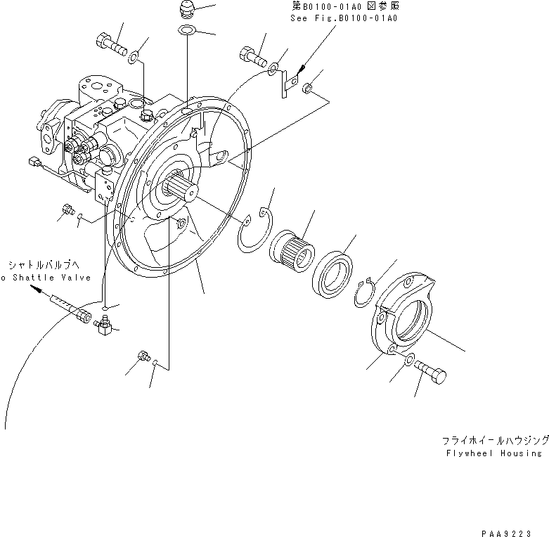 Excavators Komatsu / PC130-6G S/N 45001-UP(pc130-2r) / MAIN PUMP (PUMP ? FILLER AND COUPLING)(#50344-50999)(150220 : H0210-01A3)