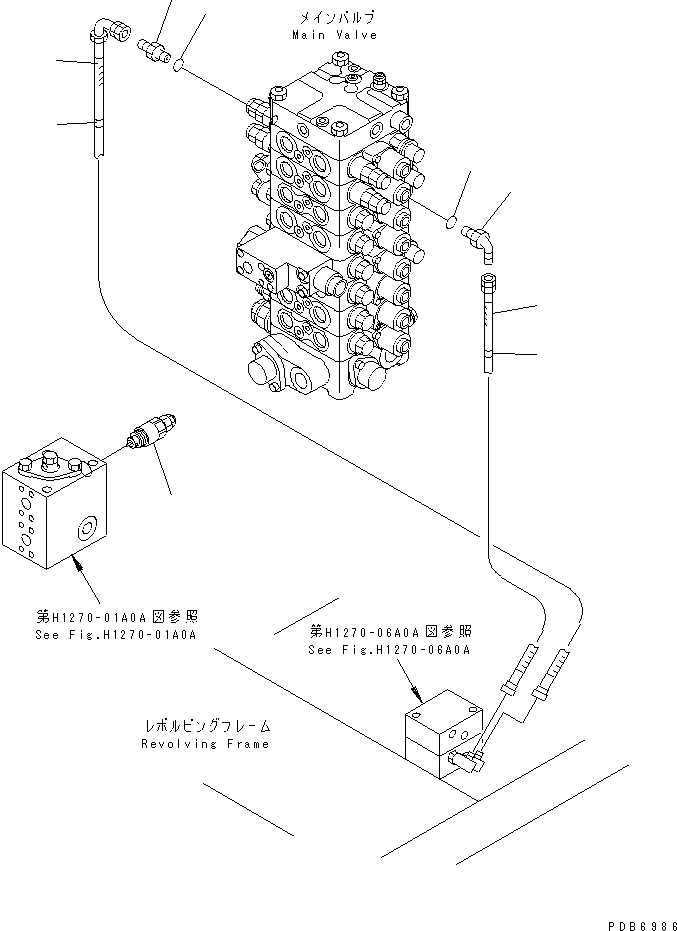 Excavators Komatsu / PC130-6G S/N 45001-UP(pc130-2r) / ATTACHMENT LINE (MAIN VALVE PILOT PIPING)(#51000-51479)(150780 : H1270-03A0A)