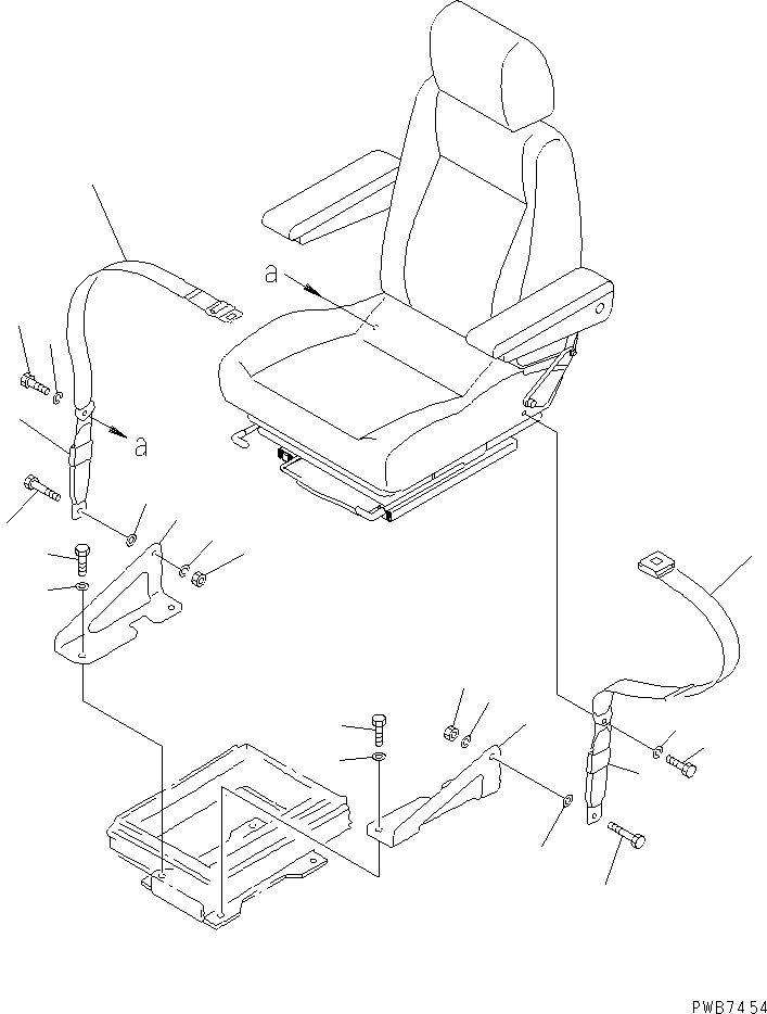 Excavators Komatsu / PC130-6E0-T2 S/N 60001-UP(pc130-4r) / SEAT BELT (WITH DELUXE SEAT) (50MM WIDE)(210080 : K0160-01A5A)