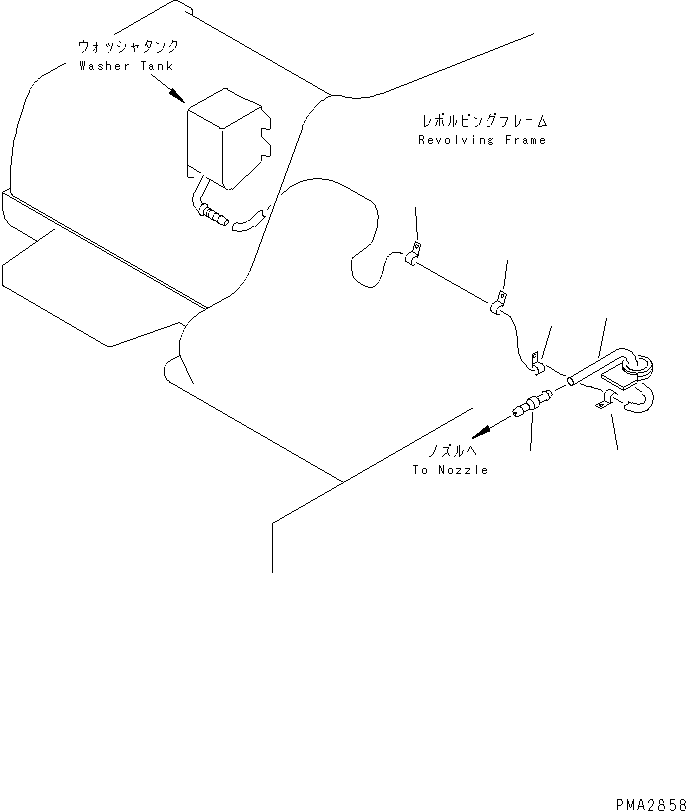 Excavators Komatsu / PC130-6E0-T2 S/N 60001-UP(pc130-4r) / WINDOW WASHER(210380 : K0350-01A0)