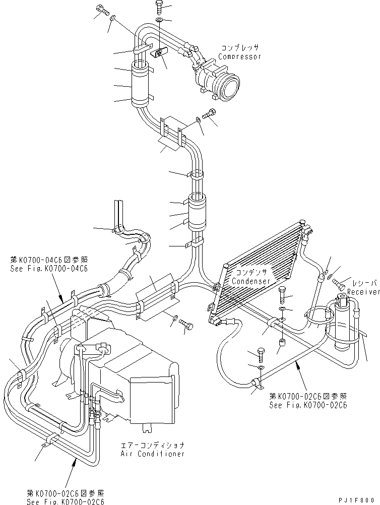 Excavators Komatsu / PC130-6E0-T2 S/N 60001-UP(pc130-4r) / AIR CONDITIONER (FREON PIPING CLIP)(210420 : K0700-03C6)