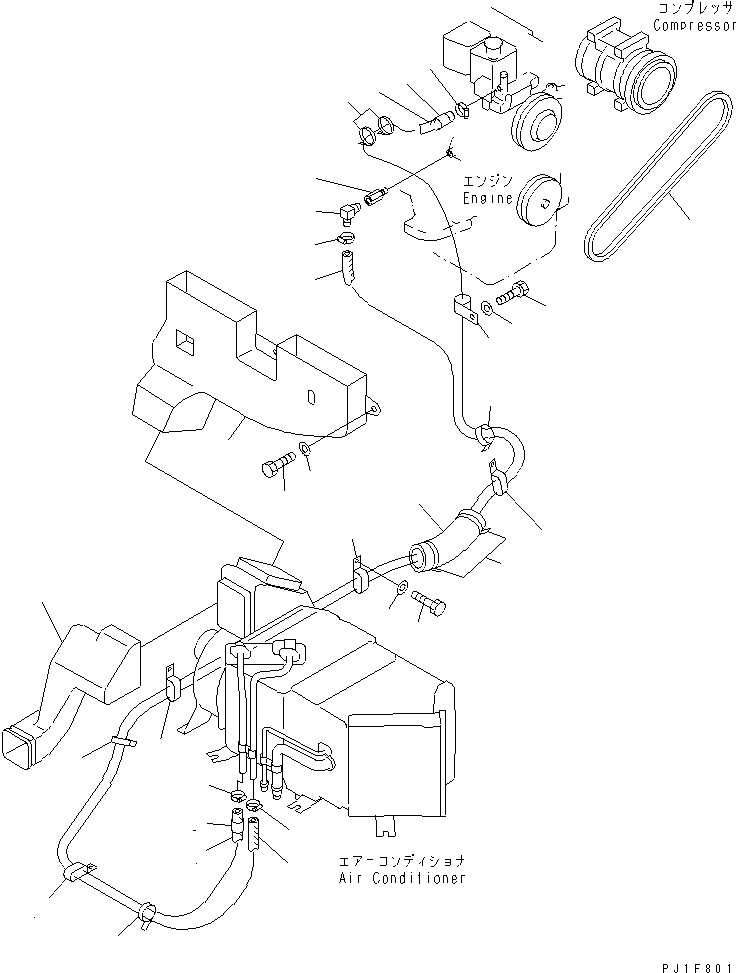 Excavators Komatsu / PC130-6E0-T2 S/N 60001-UP(pc130-4r) / AIR CONDITIONER (HEATER PIPING AND DUCT)(210430 : K0700-04C6)